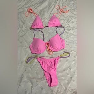 White fox pink bikini set